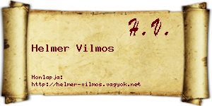Helmer Vilmos névjegykártya